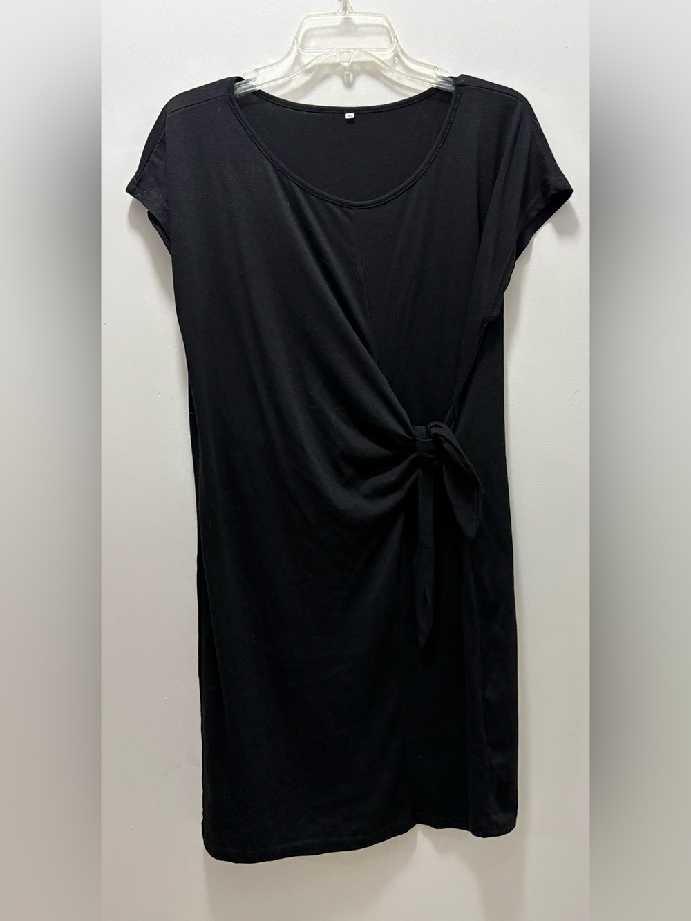 Black Knot-Front Midi Dress